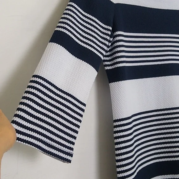 Lilly Pulitzer Dress Navy White Striped Marlow 3/4 sleeve Like new size Medium - Picture 6 of 15